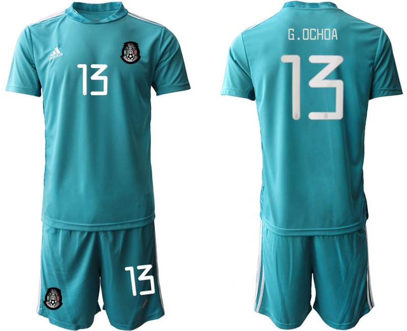 Men 2020-2021 Season National team Mexico goalkeeper blue #13 Soccer Jersey->mexico jersey->Soccer Country Jersey